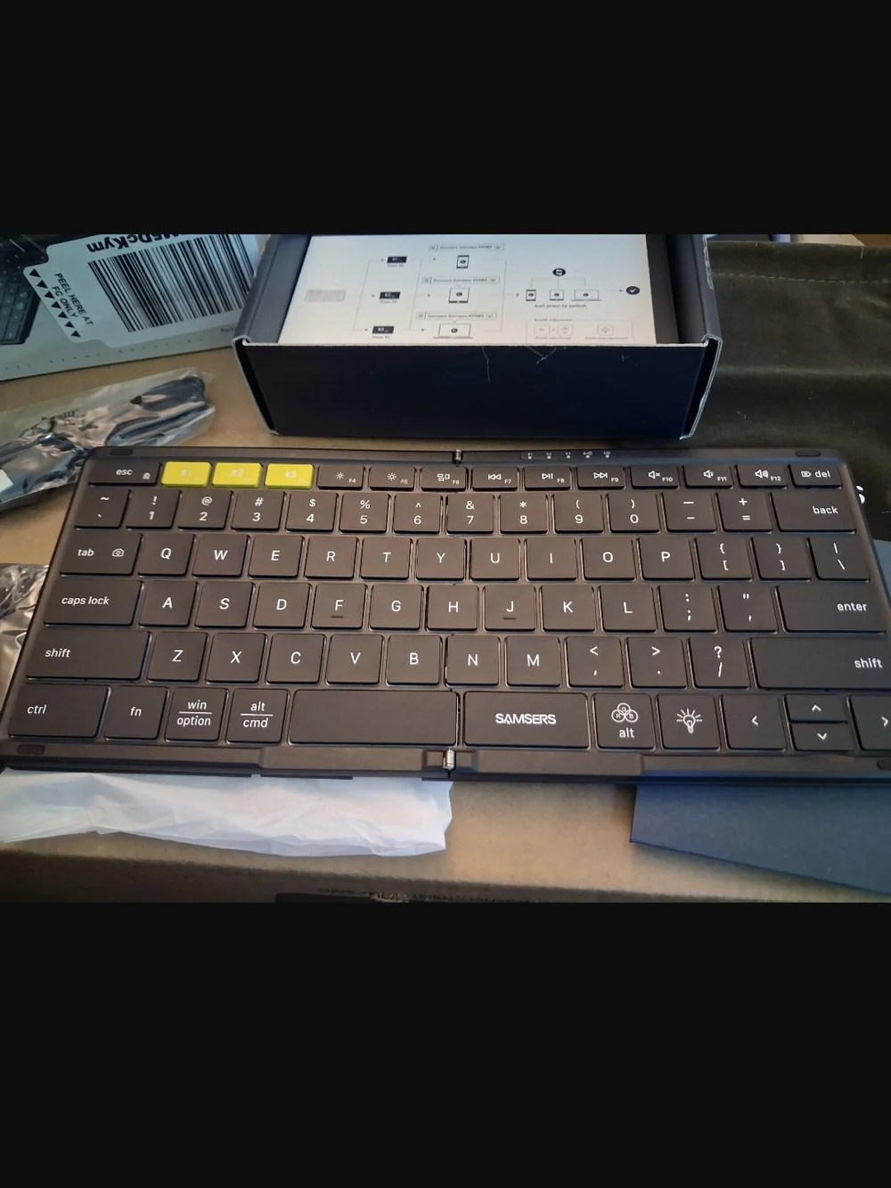 Folding Bluetooth Tablet Keyboard - Black